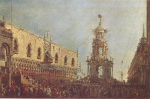 Francesco Guardi The Doge Takes Part in the Festivities in the Piazzetta on Shrove Tuesday (mk05)